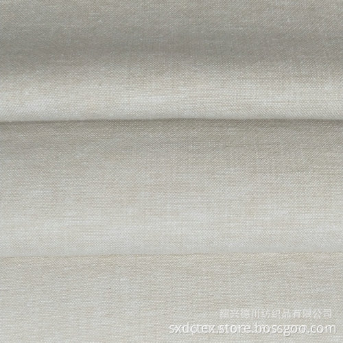 Natural Linen Cotton Yarn Dyed Beige Fabric